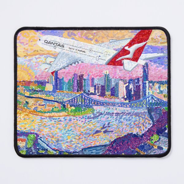 Item preview, Qantas A380 flying over Brisbane city ft Story Bridge   designed and sold by Toby Evans.