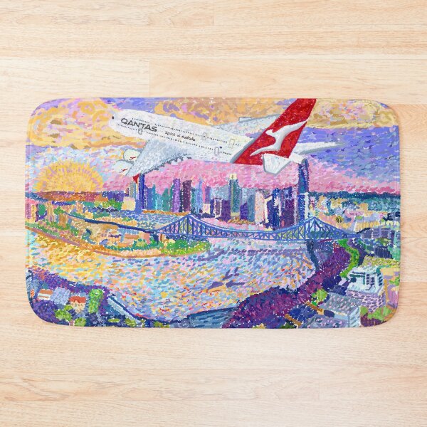 Item preview, Qantas A380 flying over Brisbane city ft Story Bridge   designed and sold by Toby Evans.