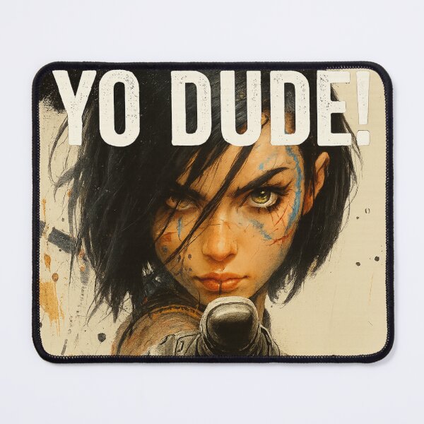 Item preview, Cyberpunk Warrior Pointing – Yo Dude! Funny Sci-Fi Art designed and sold by Vicky021.