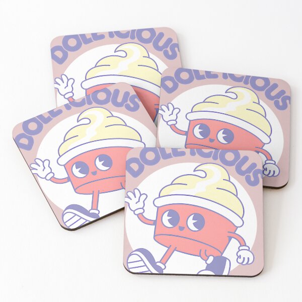 Item preview, Happy Walking Soft Serve Swirl Dessert Character - Sweet Frozen Treat designed and sold by CozyCafete.