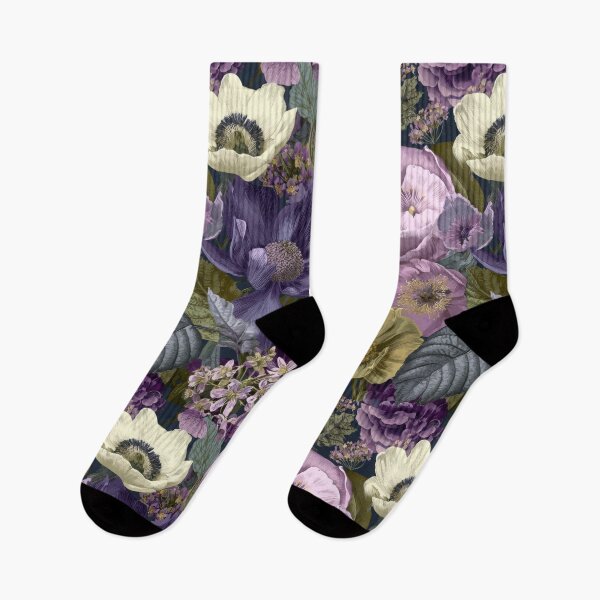 Item preview, Florilegium Botanical Garden – Large Scale Vintage Flowers in Violet and Gold designed and sold by dawnleblanc55.