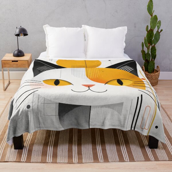 Artikelvorschau, Abstrakter Katzenkunstdruck – Moderne digitale Katzenillustration – Zeitgenössische Wanddekoration entworfen und verkauft von Stan Art Store.