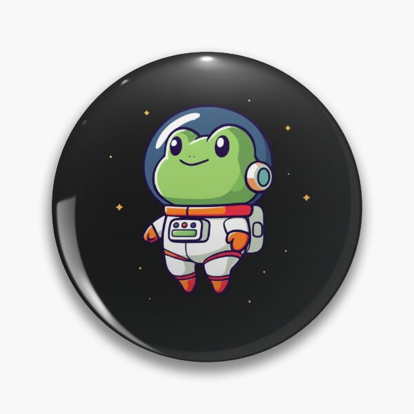 Item preview, Cute Chibi Frog Astronaut in Space – Kawaii Frog Vector Art designed and sold by ColorSplash123.
