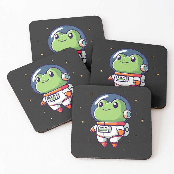 Item preview, Cute Chibi Frog Astronaut in Space – Kawaii Frog Vector Art designed and sold by ColorSplash123.