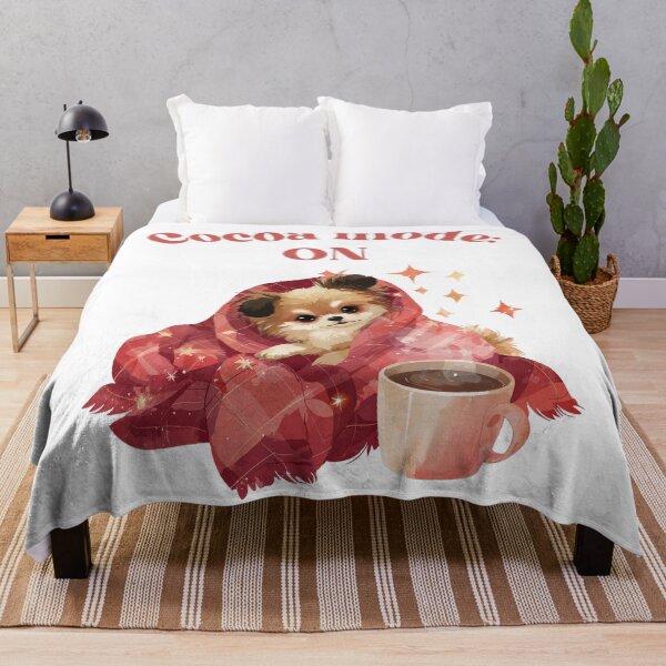 Item preview, Cute Pup in Blanket with Hot Cocoa and Sparkles designed and sold by Anastasiia Yurevych.