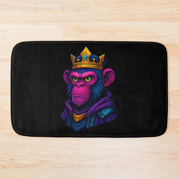 Item preview, Royal Fierce Purple Monkey King Wearing Golden Crown and Cloak in Vibrant Fantasy Style Majestic Animal Digital Artwork designed and sold by Mimoshi ⭐⭐⭐⭐⭐.