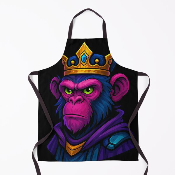 Item preview, Royal Fierce Purple Monkey King Wearing Golden Crown and Cloak in Vibrant Fantasy Style Majestic Animal Digital Artwork designed and sold by Mimoshi ⭐⭐⭐⭐⭐.