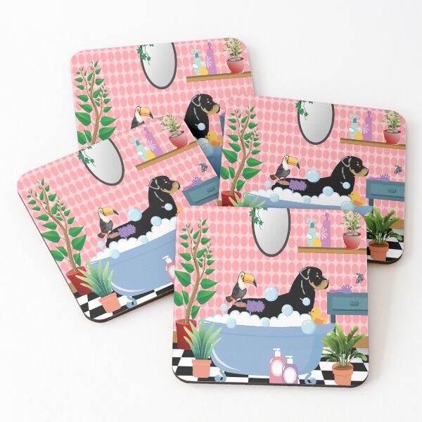 Item preview, Toucan Washing Dog in a Bathtub designed and sold by jantulov.