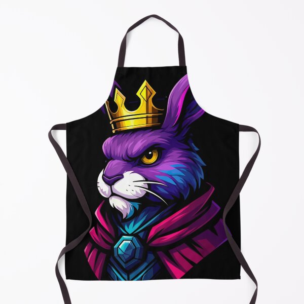 Item preview, Regal Royal Purple Rabbit King Wearing Golden Crown and Gemmed Cloak in Vibrant Fantasy Style Majestic Animal Illustration designed and sold by Mimoshi ⭐⭐⭐⭐⭐.