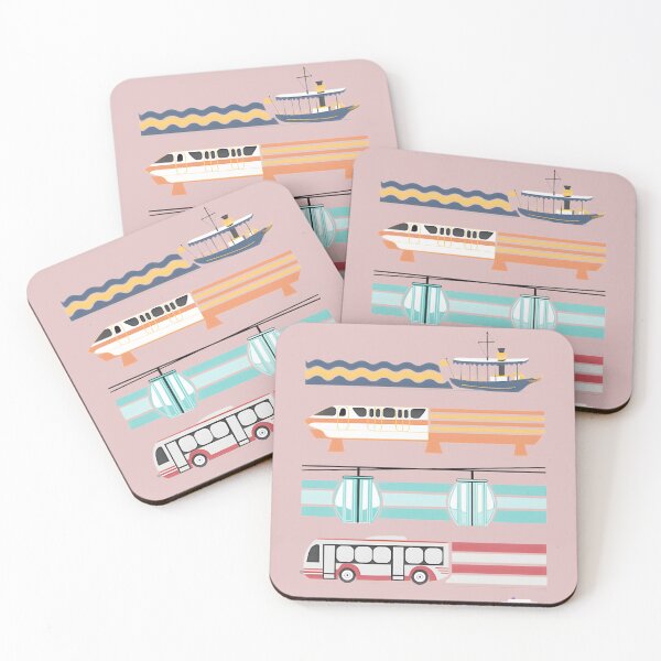 Item preview, Whimsical Travel Icons: Train, Boat, Monorail, Gondola & Bus Art designed and sold by VincentMulisan1.