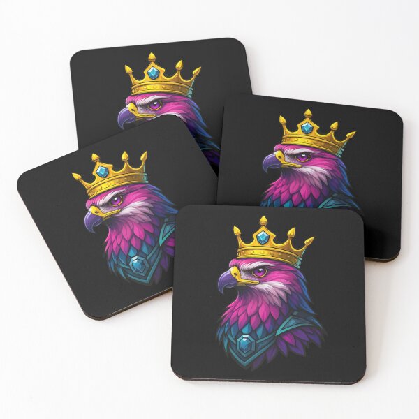 Item preview, Regal Majestic Eagle King Wearing Golden Crown and Gemmed Armor in Vibrant Fantasy Style Powerful Royal Bird Illustration designed and sold by Mimoshi ⭐⭐⭐⭐⭐.