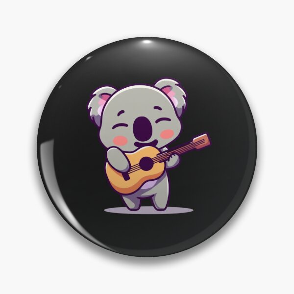 Item preview, Sleepy Cute Koala Playing Guitar – Kawaii Chibi Cartoon Music Lover Design designed and sold by ColorSplash123.