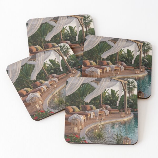 Item preview, Zen Oasis | Tropical Poolside Sunset designed and sold by Jade Ado.