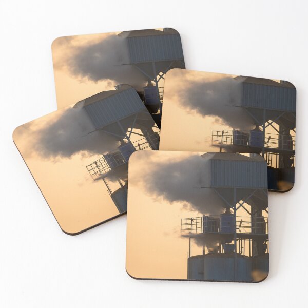 Item preview, Factory with Smoke Rising, Industrial Landscape Photography Design designed and sold by Shaheer-WallArt.