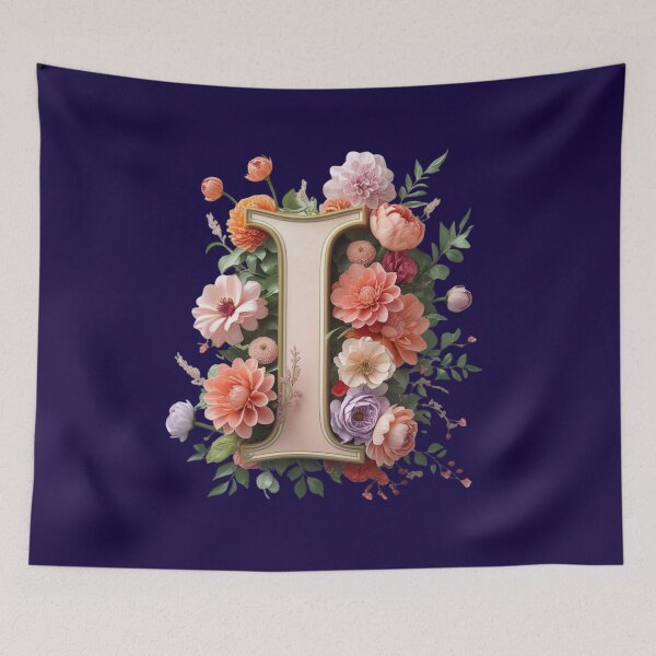 Item preview,  Elegant Floral Monogram Letter I – Botanical Initial with Peonies, Roses & Dahlias | Personalized Gift & Feminine Decor designed and sold by AmenAlways.