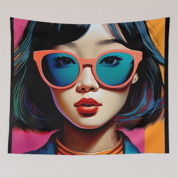 Item preview, Sunny Girl with Shades, Sunny Girl wearing Sunglasses, Sunspecs, Sunnies designed and sold by CharlottePlaceArt.