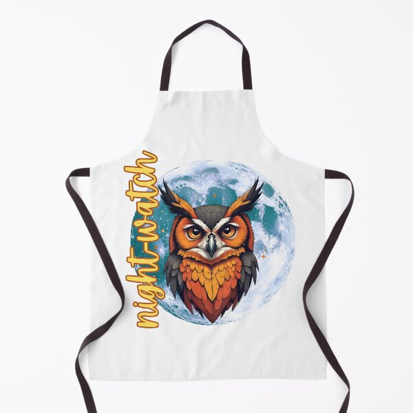 Item preview, Owl in Front of the Moon. Tagline night-watch designed and sold by WildPawPrint.