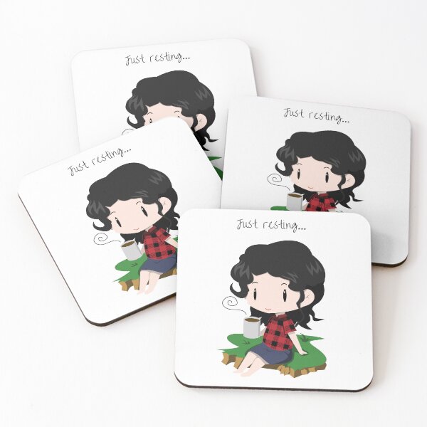 Item preview, Just Resting – Chibi Girl Coffee Break designed and sold by Ans Arts PH.