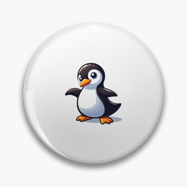 Item preview, Cartoon Penguin with Orange Beak and Feet Standing Upright designed and sold by cave-canvas.