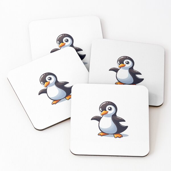Item preview, Cartoon Penguin with Orange Beak and Feet Standing Upright designed and sold by cave-canvas.