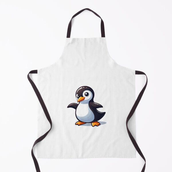 Item preview, Cartoon Penguin with Orange Beak and Feet Standing Upright designed and sold by cave-canvas.
