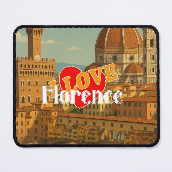 Item preview, Greetings from FLORENCE - ITALY - Retro Colorful City View (Three Landmarks) designed and sold by Earth Celebration Designs.