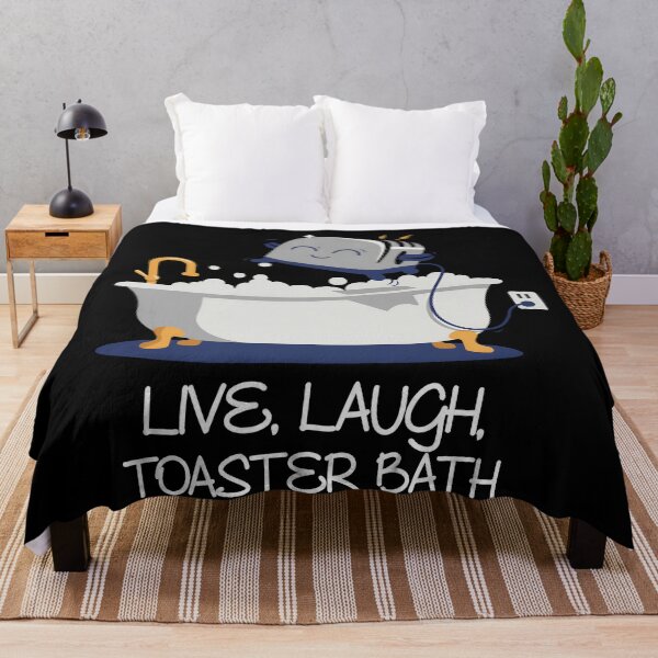 Item preview, Live Laugh Toaster Bath Funny Saying smiley Cartoon designed and sold by SkeletonsDanger.