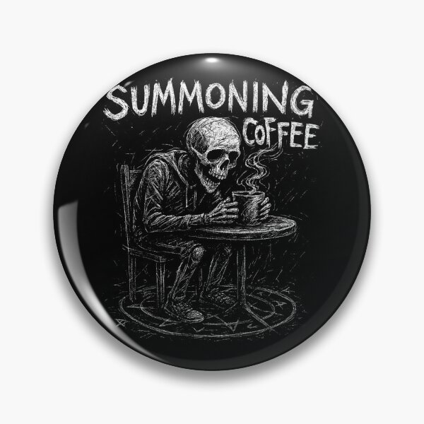 Item preview, Summoning Coffee Punk Gothic Coffee Addict Skeleton designed and sold by Vivid Void Apparel.