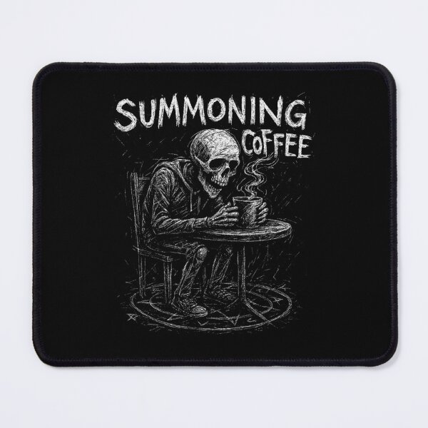 Item preview, Summoning Coffee Punk Gothic Coffee Addict Skeleton designed and sold by Vivid Void Apparel.