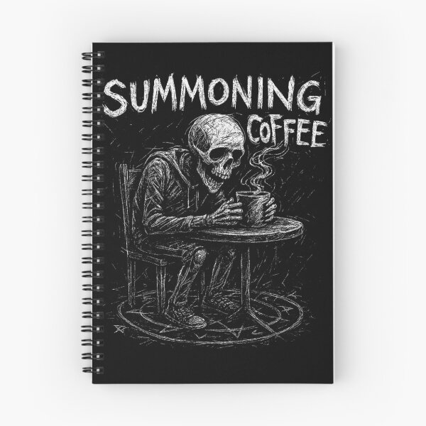 Item preview, Summoning Coffee Punk Gothic Coffee Addict Skeleton designed and sold by Vivid Void Apparel.