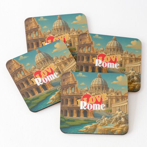 Item preview, Greetings from ROME ITALY - Retro Colorful City View (Three Landmarks) designed and sold by Earth Celebration Designs.