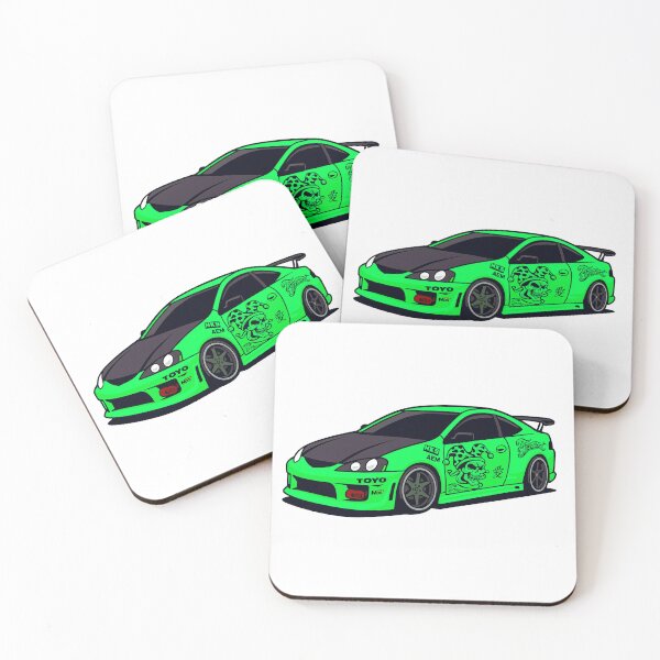 Item preview, JDM Racing Neon Green Car illustrtion designed and sold by sabartgunpla.