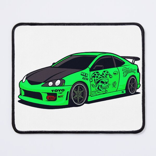 Item preview, JDM Racing Neon Green Car illustrtion designed and sold by sabartgunpla.
