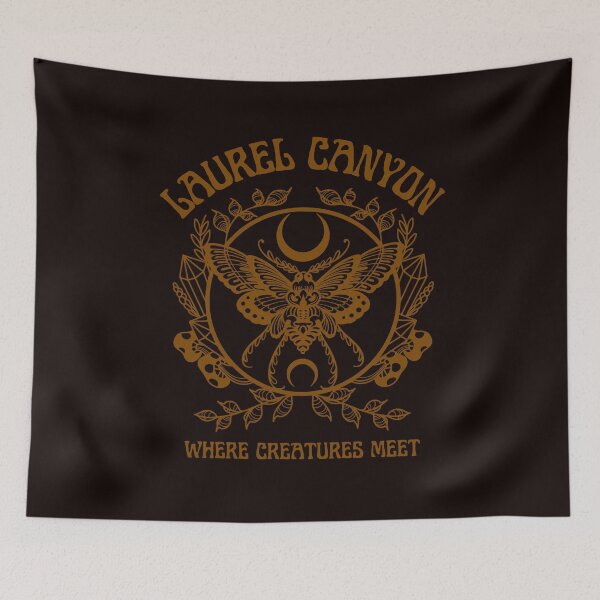 Item preview, Laurel Canyon - Where creatures meet - brown print designed and sold by retropetrol.