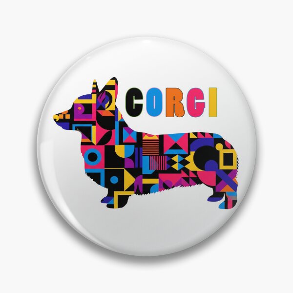 Item preview, Vibrant Geometric Corgi Abstract Dog Art designed and sold by Zini-ArtStudio.