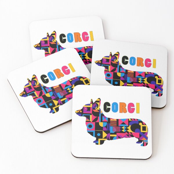 Item preview, Vibrant Geometric Corgi Abstract Dog Art designed and sold by Zini-ArtStudio.