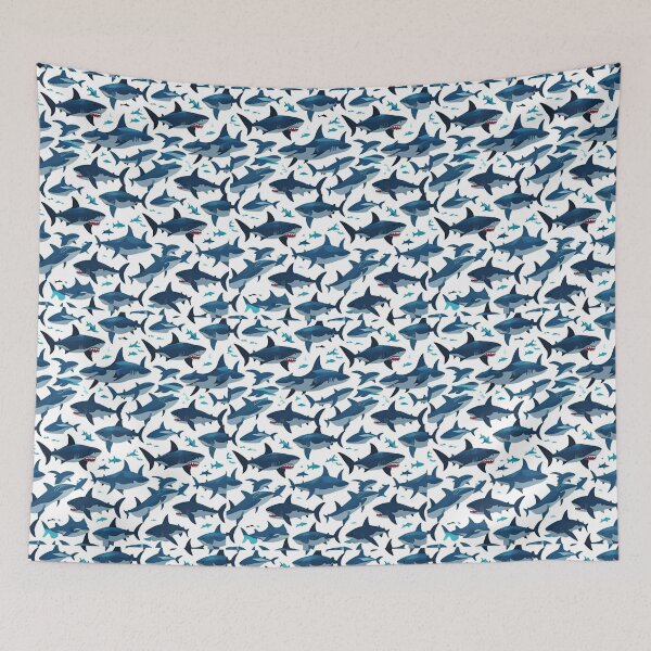 Item preview, Colorful Sharks Pattern – Ocean Sea Life Marine designed and sold by creativerooney.