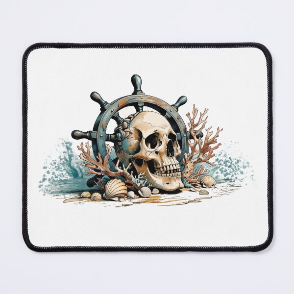 Item preview, Ocean Relic Skull – Nautical Vintage Skull with Coral and Barnacles designed and sold by OOctopusStore.