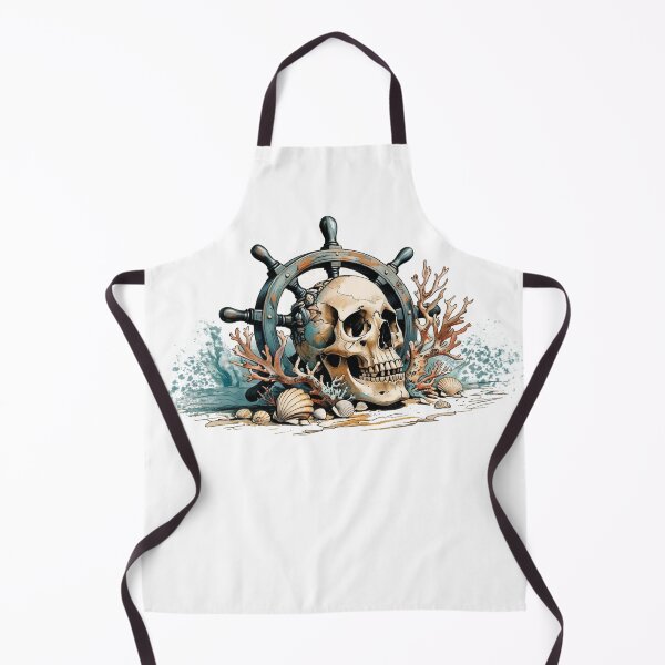Item preview, Ocean Relic Skull – Nautical Vintage Skull with Coral and Barnacles designed and sold by OOctopusStore.