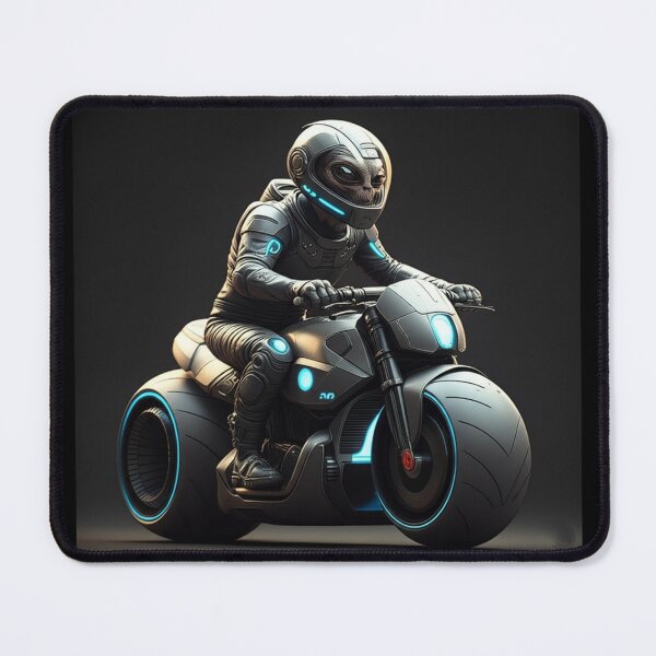 Item preview, Futuristic Alien Rider on Neon Bike designed and sold by PrintBreeze.