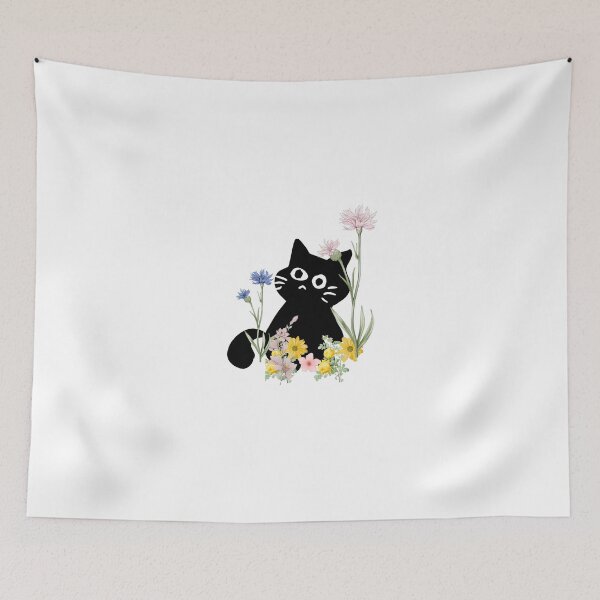 Item preview, "Flowery Black Cat" designed and sold by Your  Dream.