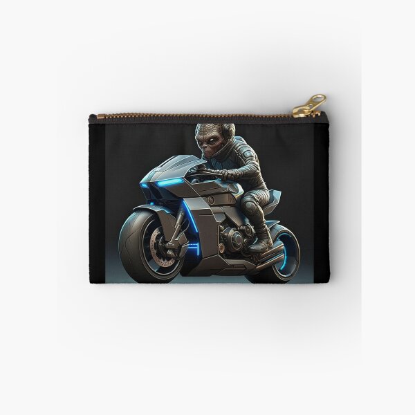 Item preview, Cyberpunk Alien Biker in Neon Glow designed and sold by PrintBreeze.