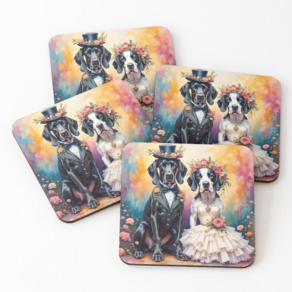 Item preview, Elegant Great Dane Dogs Wedding Day Celebration designed and sold by Wags & Tails.