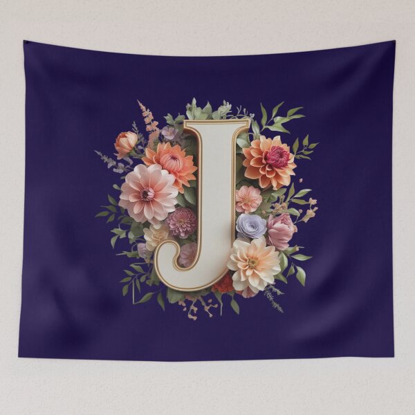 Item preview, Elegant Floral Monogram Letter J – Botanical Initial with Peonies, Roses & Dahlias | Personalized Gift & Feminine Decor designed and sold by AmenAlways.