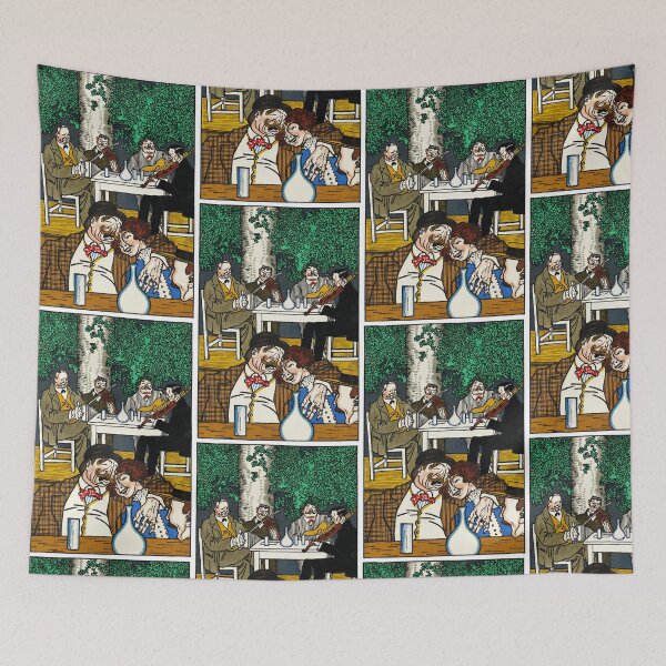 Item preview, Artistic Depiction of a Vibrant Social Gathering Featuring Musicians and Friends designed and sold by portokalis.