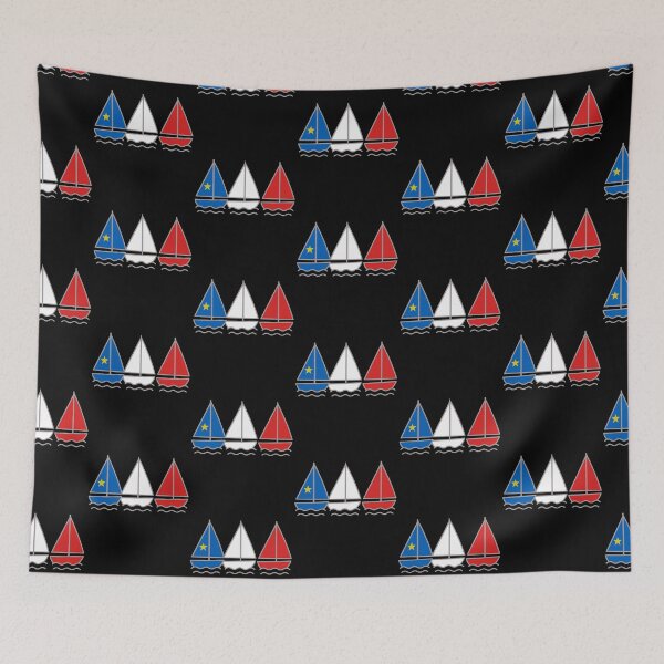Item preview, Acadian Flag Three Sailboat Maritime Pride Flag for L'Acadie designed and sold by TheTrendsDesk.