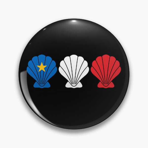 Item preview, Acadian Flag Scallop Shell Maritime Pride Blue, White & Red Scallop Shell for L'Acadie designed and sold by TheTrendsDesk.