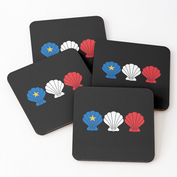 Item preview, Acadian Flag Scallop Shell Maritime Pride Blue, White & Red Scallop Shell for L'Acadie designed and sold by TheTrendsDesk.