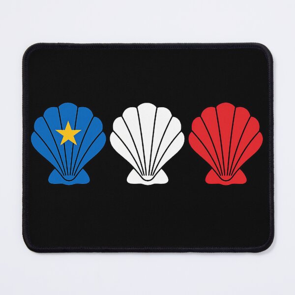 Item preview, Acadian Flag Scallop Shell Maritime Pride Blue, White & Red Scallop Shell for L'Acadie designed and sold by TheTrendsDesk.