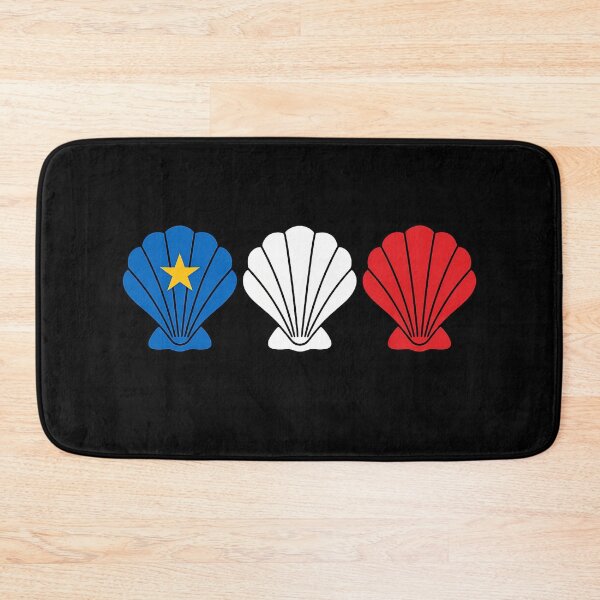 Item preview, Acadian Flag Scallop Shell Maritime Pride Blue, White & Red Scallop Shell for L'Acadie designed and sold by TheTrendsDesk.